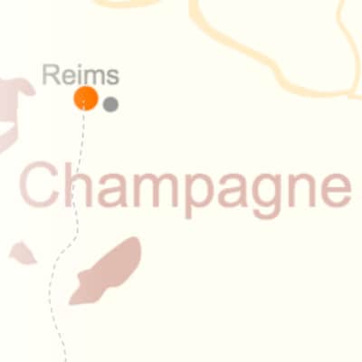 Een kaart van de Champagne streek